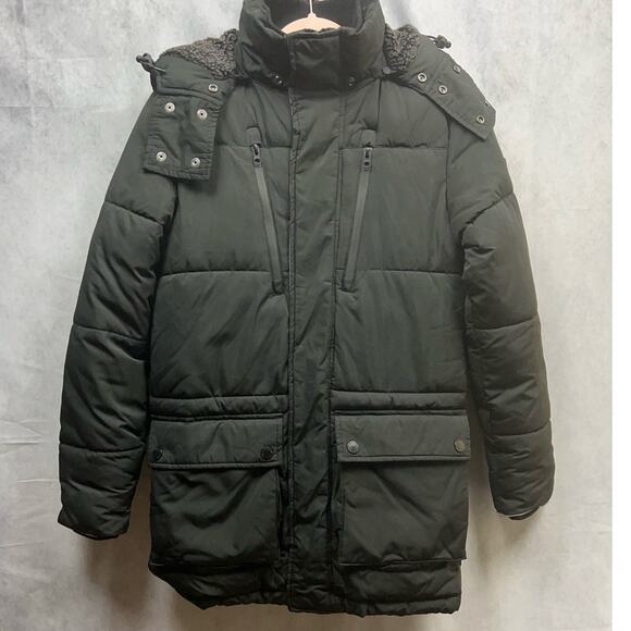 Superdry Mountain Mens Black Puffer Jacket Size Small 100% Polyester